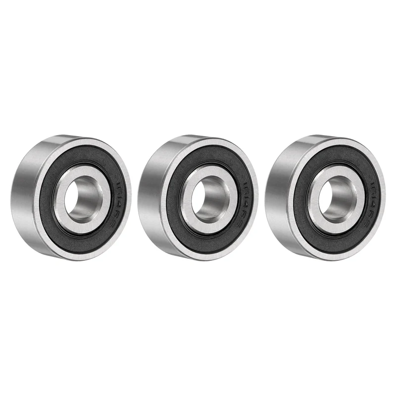 1614-2RS Deep Groove Ball Bearing, 3pcs, 3/8" x 1-1/8" x 3/8", Z2 Double Rubber