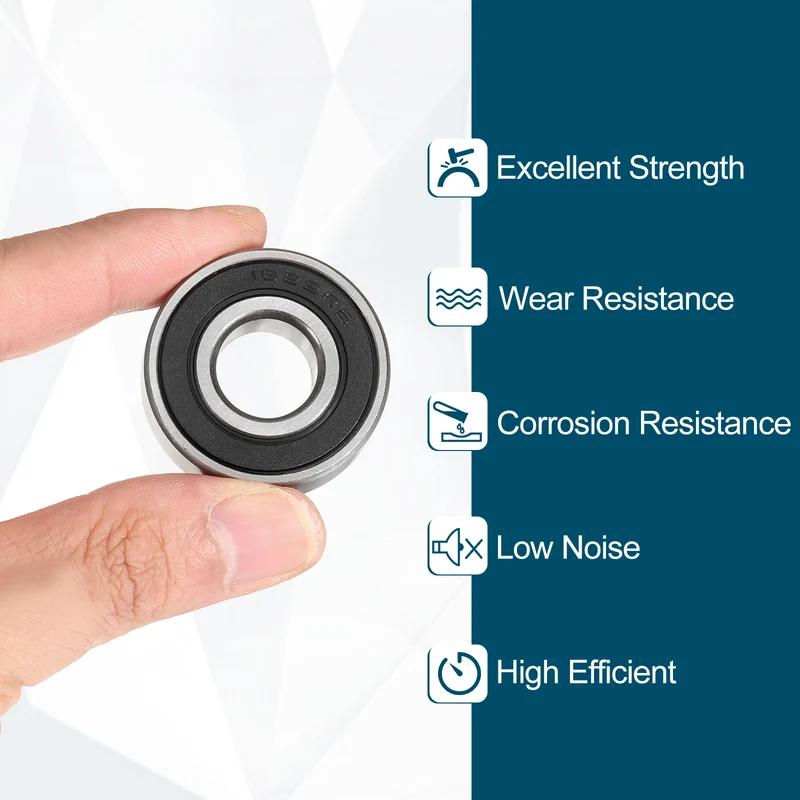 1604-2RS Deep Groove Ball Bearing, 3pcs, 3/8" x 7/8" x 11/32", Z2 Double Rubber