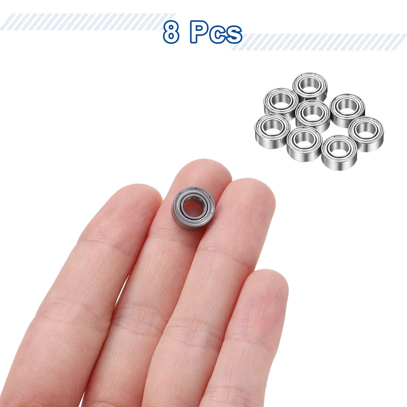 8Pcs MR105ZZ Deep Groove Ball Bearings, 5mm ID 10mm OD 4mm Width Bearing