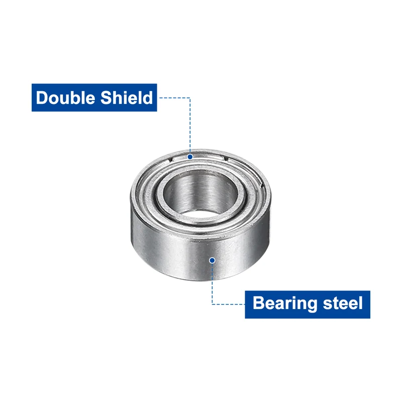 8Pcs MR105ZZ Deep Groove Ball Bearings, 5mm ID 10mm OD 4mm Width Bearing