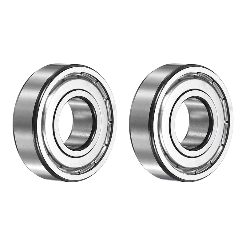 2Pcs 6204ZZ Deep Groove Ball Bearing, 20x47x14 mm Double Shielded Chrome Steel