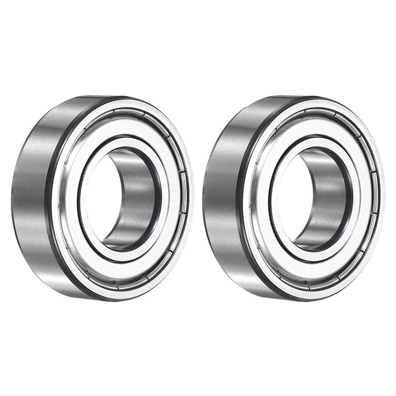 2Pcs 6205ZZ Deep Groove Ball Bearing, 25x52x15 mm Double Shielded Chrome Steel