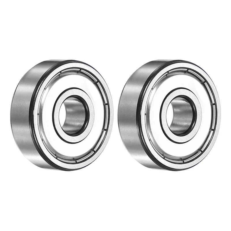 2Pcs 6301ZZ Deep Groove Ball Bearing, 12x37x12 mm Double Shielded Chrome Steel