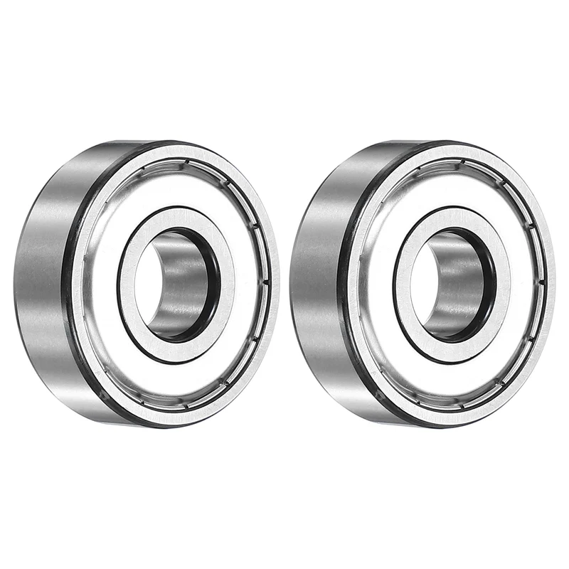 2Pcs 6302ZZ Deep Groove Ball Bearing, 15x42x13 mm Double Shielded Chrome Steel