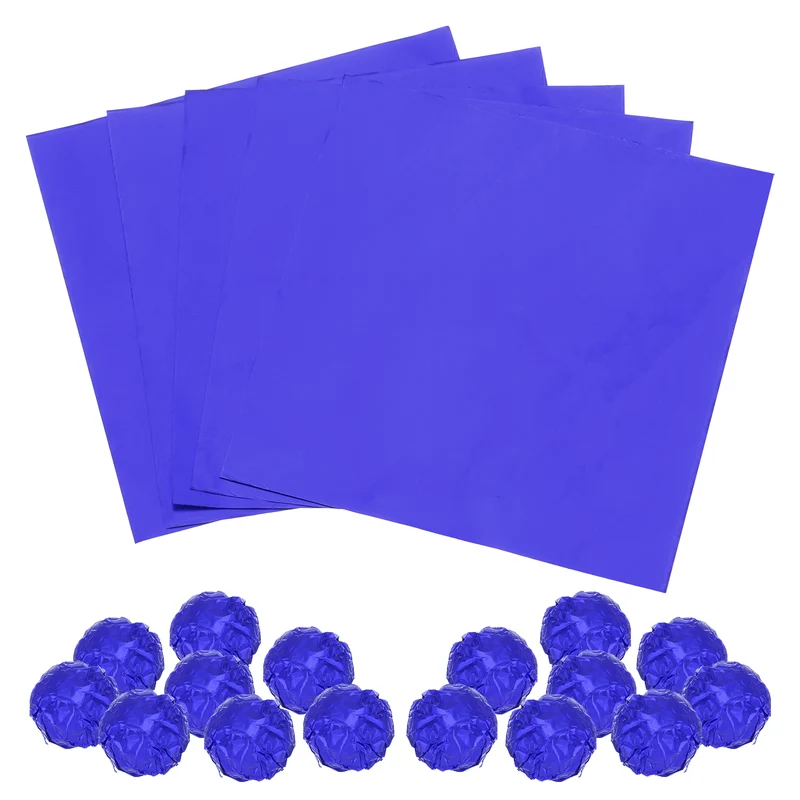 100pcs Dark blue Metallic Foil Paper, 3x3" Glossy Texture Wrapping Paper
