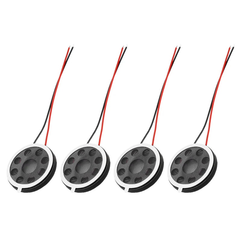4Pcs 1W 8 Ohm 25mm/1" Small Round Internal Magnetic Speaker Black