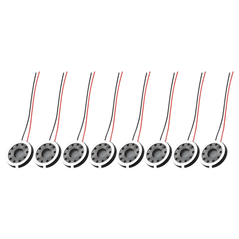 8Pcs 1W 8 Ohm 23mm/0.9" Small Round Internal Magnetic Speaker Black