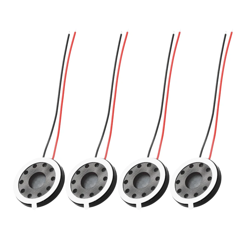 4Pcs 1W 8 Ohm 23mm/0.9" Small Round Internal Magnetic Speaker Black