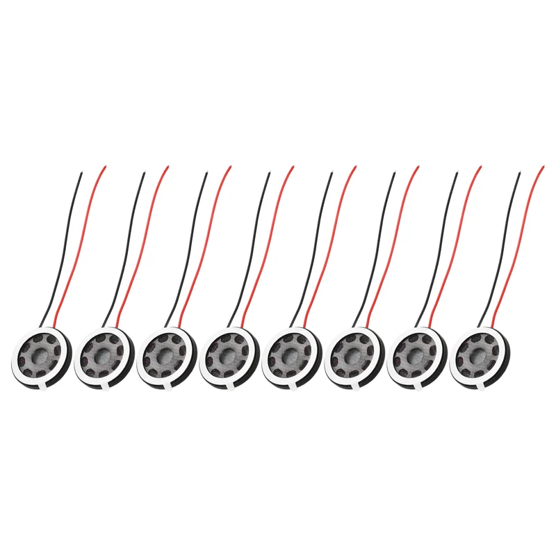 8Pcs 1W 8 Ohm 20mm/0.8" Small Round Internal Magnetic Speaker Black