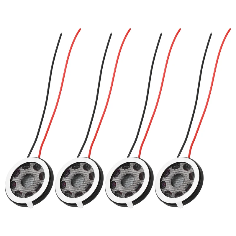 4Pcs 1W 8 Ohm 20mm/0.8" Small Round Internal Magnetic Speaker Black