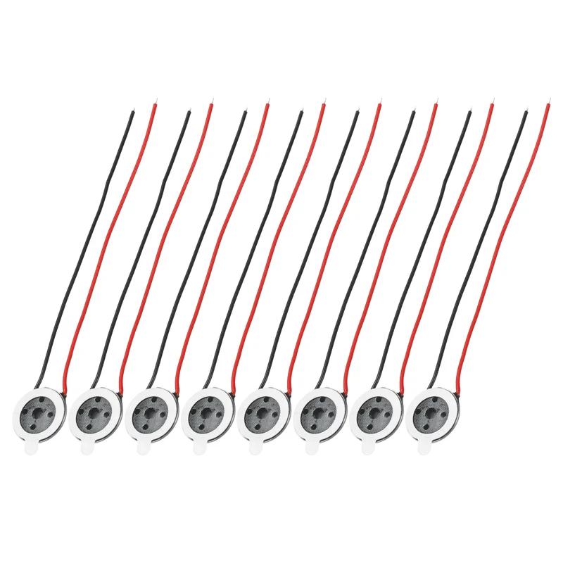 8Pcs 1W 8 Ohm 16mm/0.63" Small Round Internal Magnetic Speaker Black