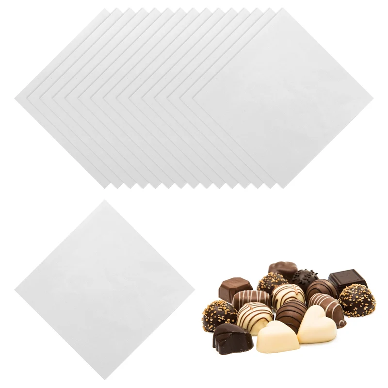 200 Pcs Candy Foil Wrappers, 7.87 x 7.87" Chocolate Wrappers, Silver
