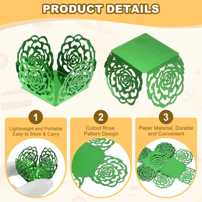 25PCS 4 Inch Truffle Wrappers for Wedding Birthday, Dark Green