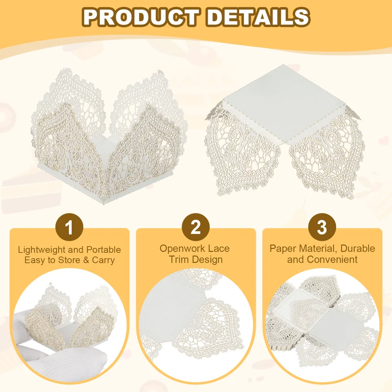 30PCS 4.1 Inch Truffle Wrappers for Wedding Birthday, White