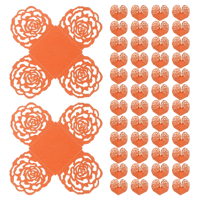 50PCS 4 Inch Truffle Wrappers for Wedding Birthday, Orange