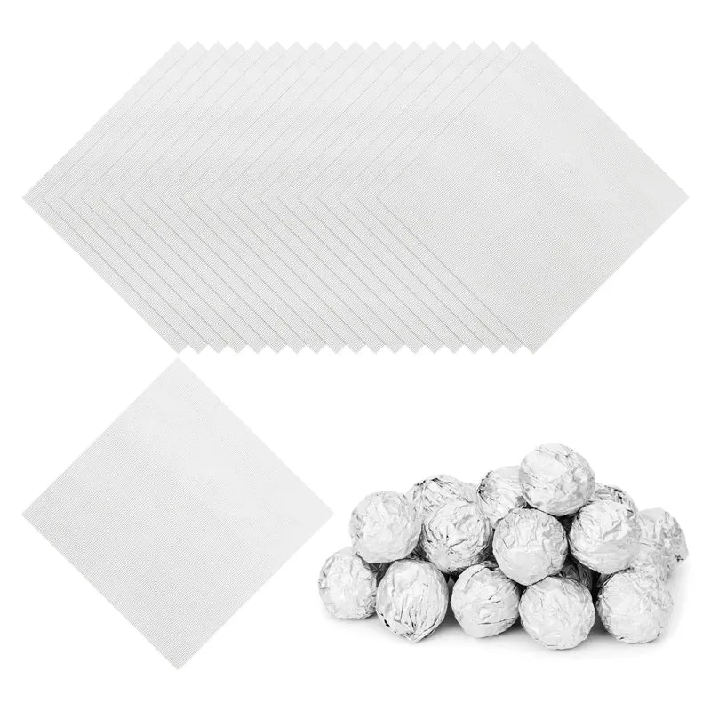 Foil Candy Wrappers 5x5 Inch, 100 Pcs Silver Fine Grid Paper for DIY Chocolate