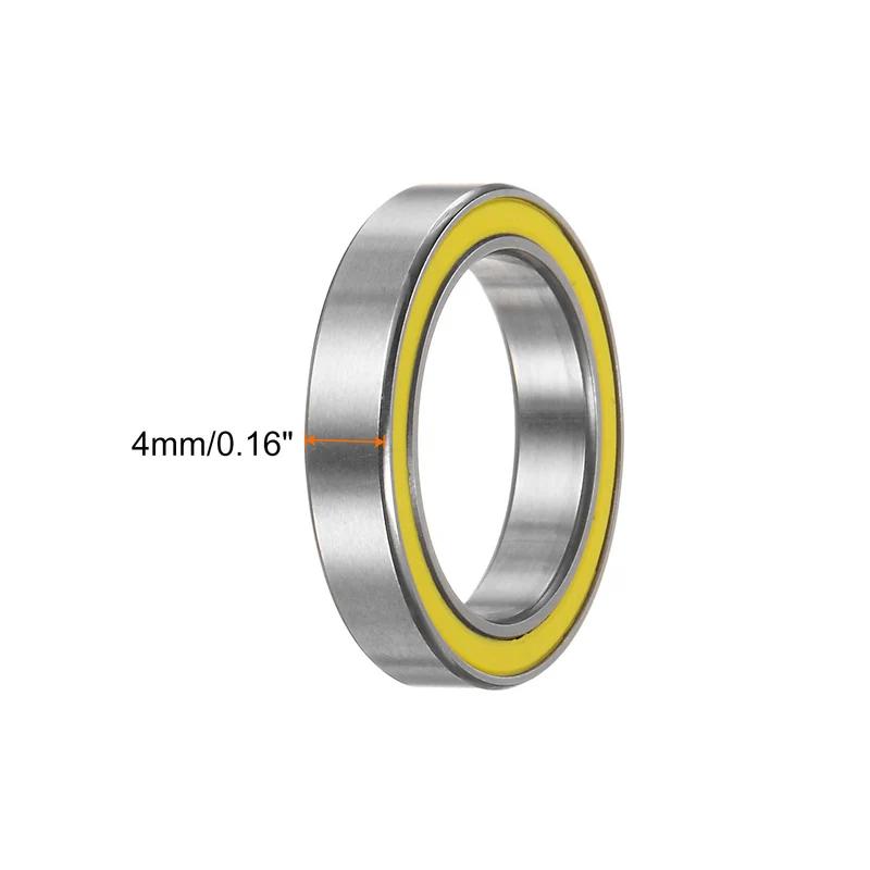 6702-2RS Deep Groove Ball Bearing,4pcs 15x21x4mm Z2 Bearings,Yellow