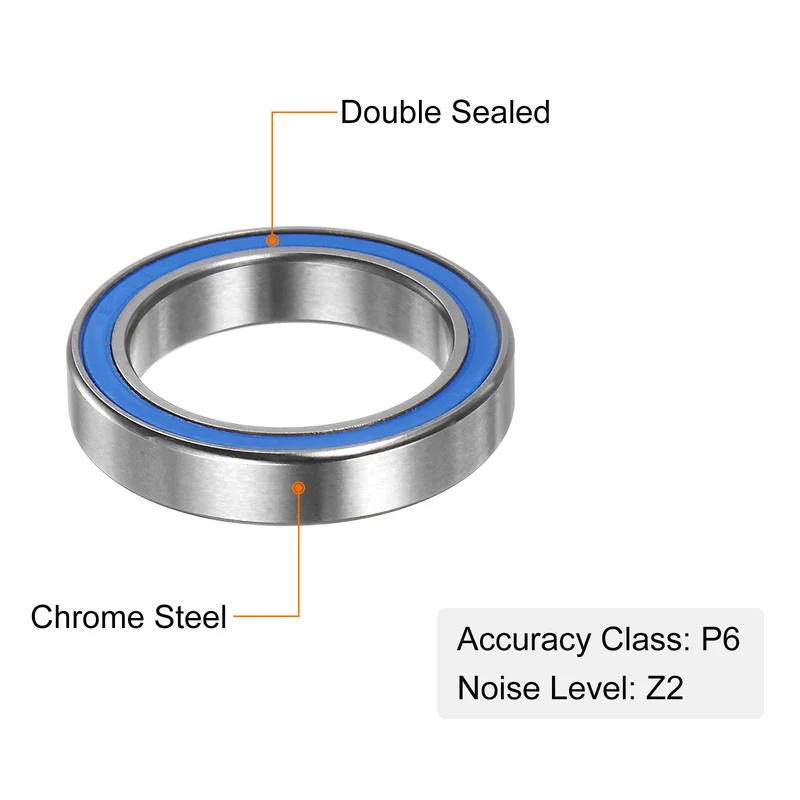 6702-2RS Deep Groove Ball Bearing,5pcs 15x21x4mm Z2 Bearings,Blue
