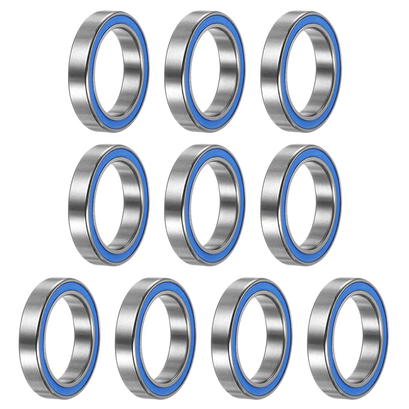 6702-2RS Deep Groove Ball Bearing,10pcs 15x21x4mm Z2 Bearings,Blue