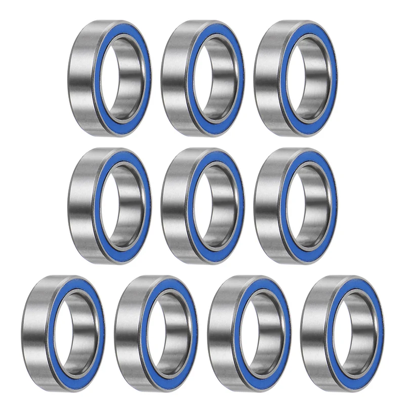 6700-2RS Deep Groove Ball Bearing, 10pcs 10 x 15 x 4mm Double Rubber Sealed Chrome Steel Bearings, Blue