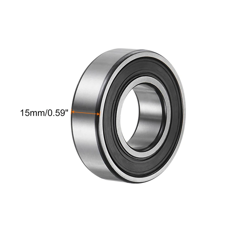 6205-2RS Deep Groove Ball Bearing,2pcs 25x52x15mm C3 Bearings,Black