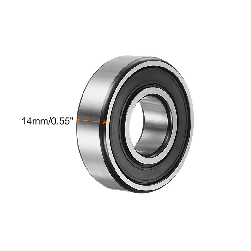 6204-2RS Deep Groove Ball Bearing,2pcs 20x47x14mm C3 Bearings,Black