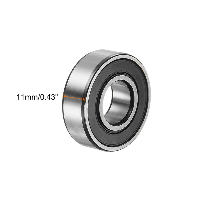 6202-2RS Deep Groove Ball Bearing,4pcs 15x35x11mm C3 Bearings,Black