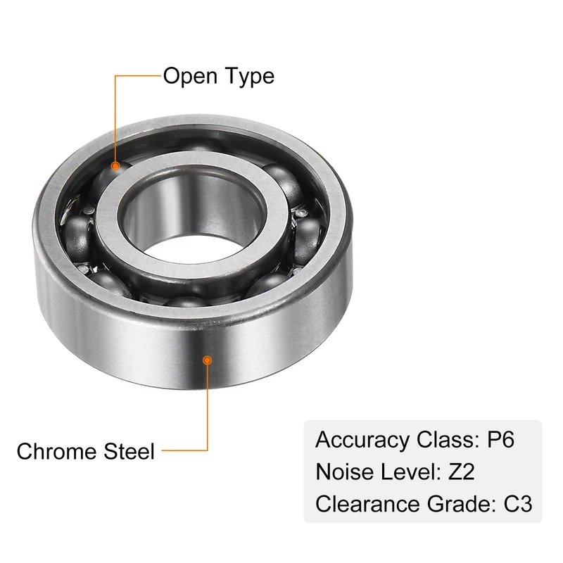 6203 Deep Groove Ball Bearing,17x40x12mm C3 Open Type Bearings