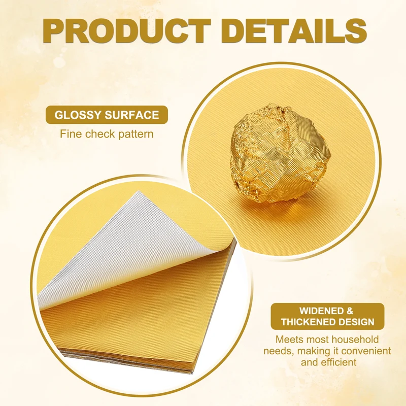 Foil Candy Wrappers 4x4 Inch, 100 Pcs Gold Fine Grid Paper for DIY Chocolate