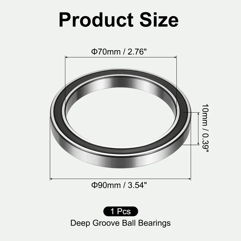 6814-2RS Deep Groove Ball Bearings 70x90x10mm ABEC3 Bearing