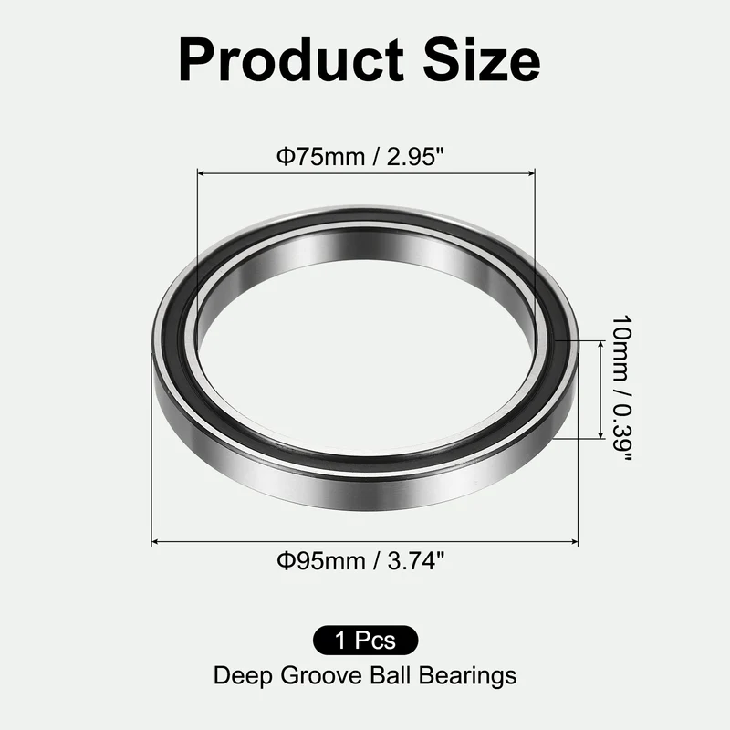 6815-2RS Deep Groove Ball Bearings 75x95x10mm ABEC3 Bearing