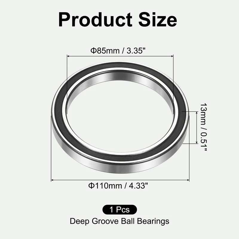 6817-2RS Deep Groove Ball Bearings 85x110x13mm ABEC3 Bearing