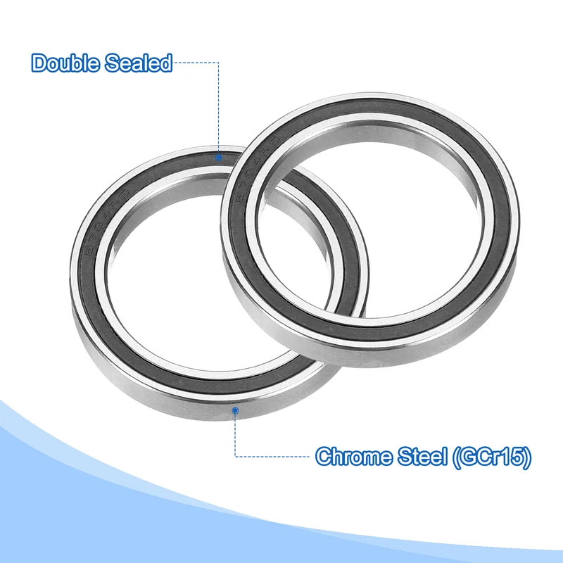 8pcs 6704-2RS Deep Groove Ball Bearings 20x27x4mm, P6(ABEC3)