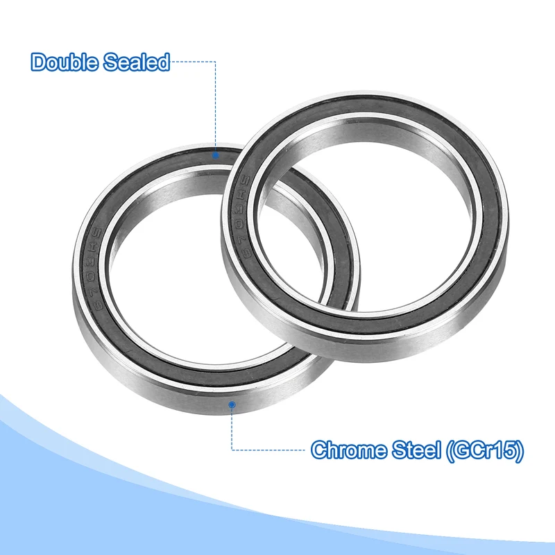 8pcs 6703-2RS Deep Groove Ball Bearings 17x23x4mm P6(ABEC3)