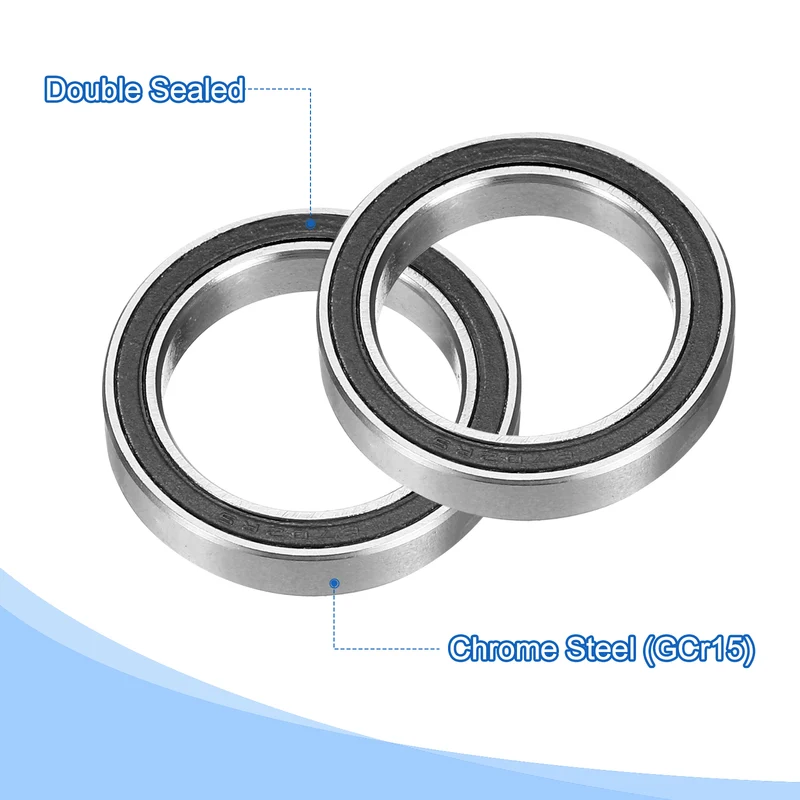 8pcs 6702-2RS Deep Groove Ball Bearings 15x21x4mm, P6(ABEC3)