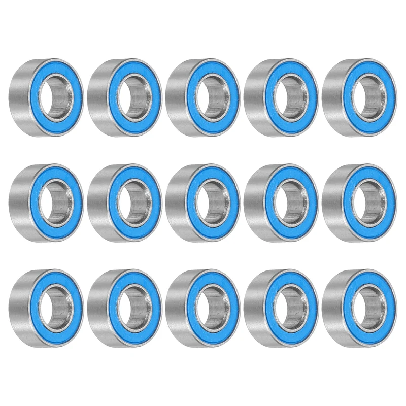 15pcs MR84-2RS Deep Groove Ball Bearings 4x8x3mm, P6 (ABEC 3)