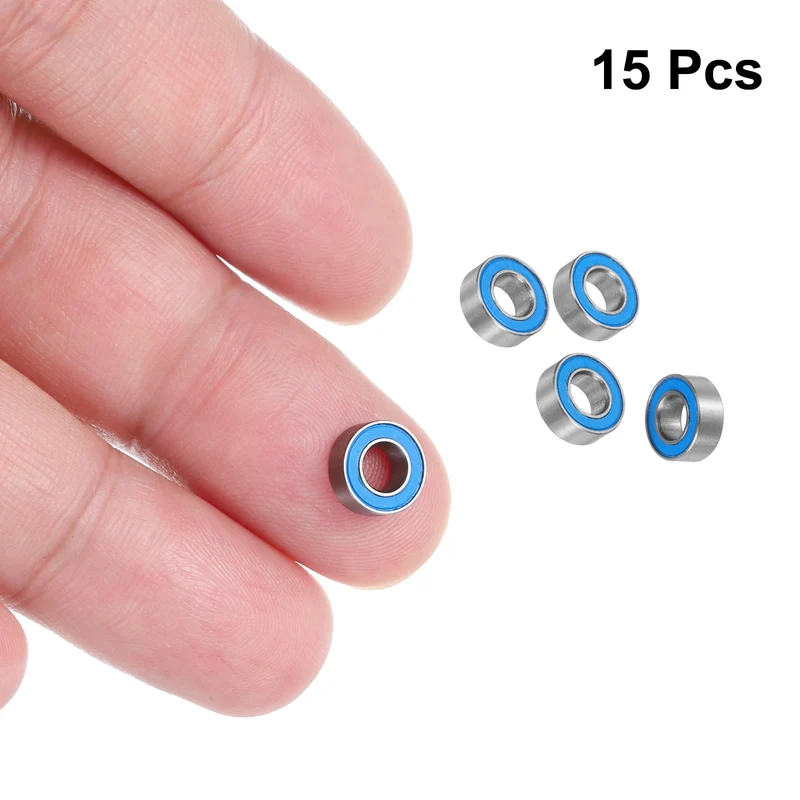 15pcs MR84-2RS Deep Groove Ball Bearings 4x8x3mm, P6 (ABEC 3)