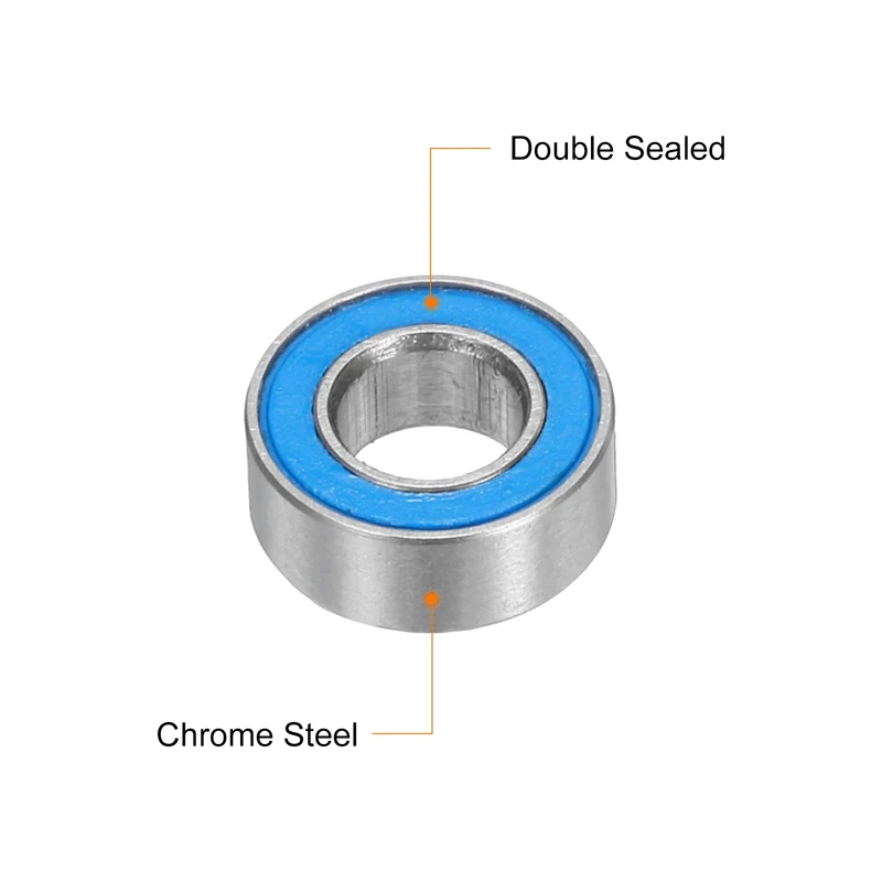 15pcs MR84-2RS Deep Groove Ball Bearings 4x8x3mm, P6 (ABEC 3)
