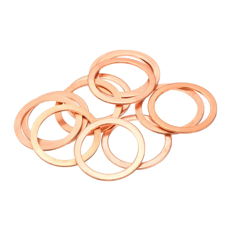 12 Pcs Flat Copper Washers 30x38x1.5mm Copper Flat Sealing Ring Washers