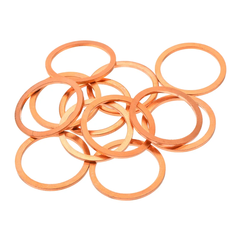 12 Pcs Flat Copper Washers 30x36x2mm Copper Flat Sealing Ring Washers