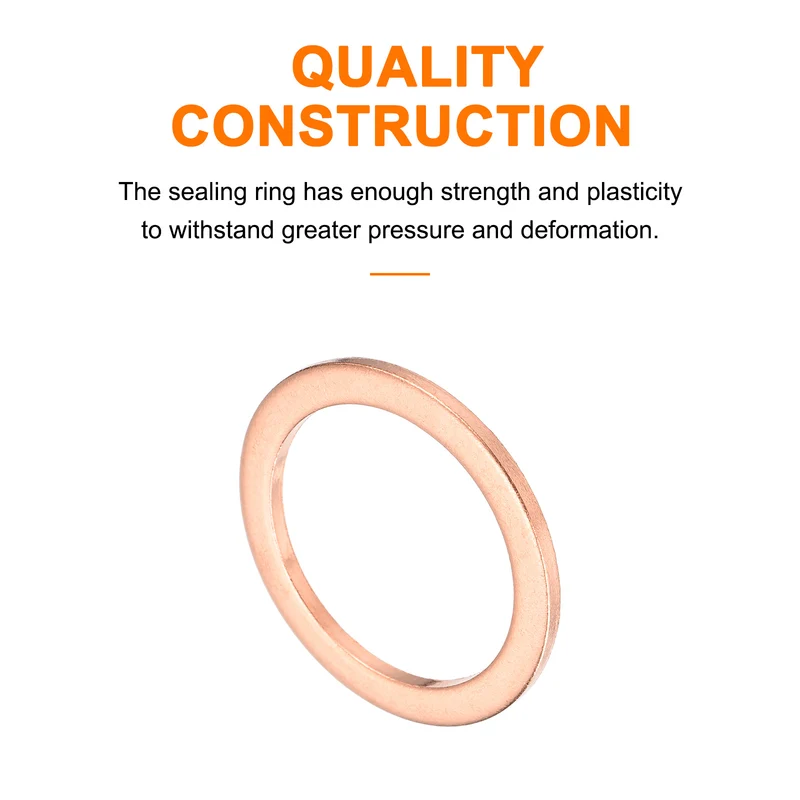 12 Pcs Flat Copper Washers 27x35x2mm Copper Flat Sealing Ring Washers