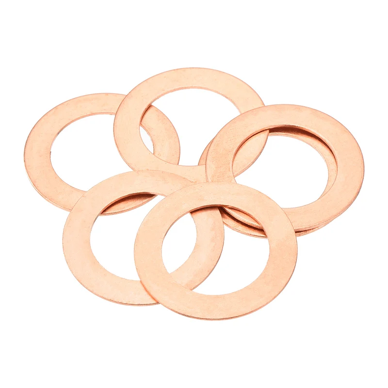 6 Pcs Flat Copper Washers 26x40x1mm Copper Flat Sealing Ring Washers