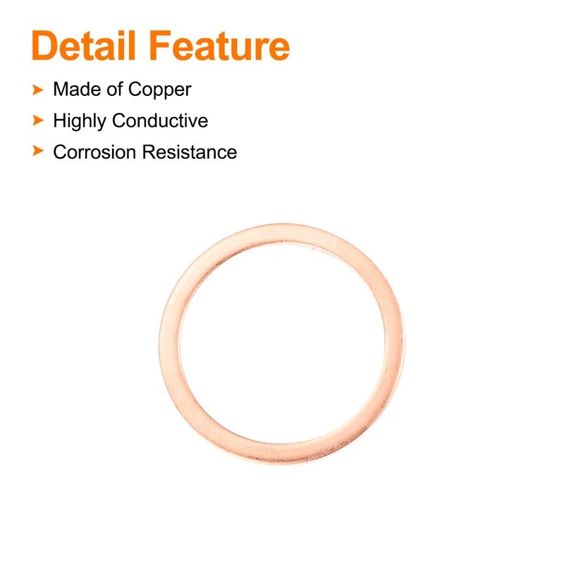 12 Pcs Flat Copper Washers 26x32x1.5mm Copper Flat Sealing Ring Washers