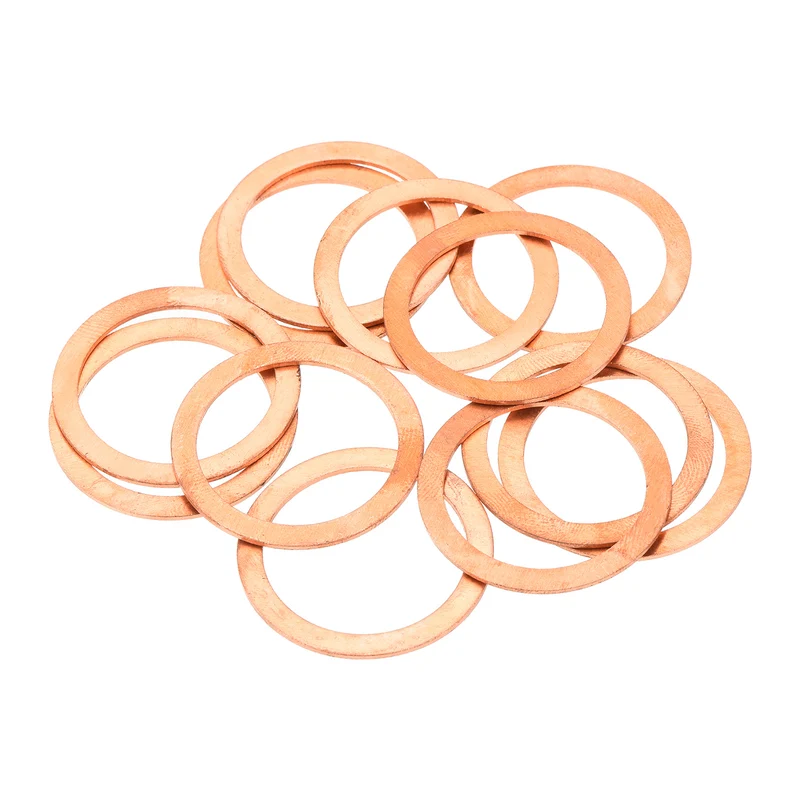 12 Pcs Flat Copper Washers 25x32x1mm Copper Flat Sealing Ring Washers