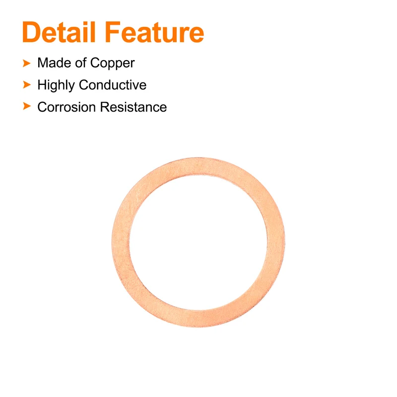 12 Pcs Flat Copper Washers 25x32x1mm Copper Flat Sealing Ring Washers