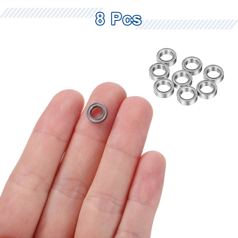 8Pcs MR85ZZ Deep Groove Ball Bearings, 5mm ID 8mm OD 2.5mm Width Bearing
