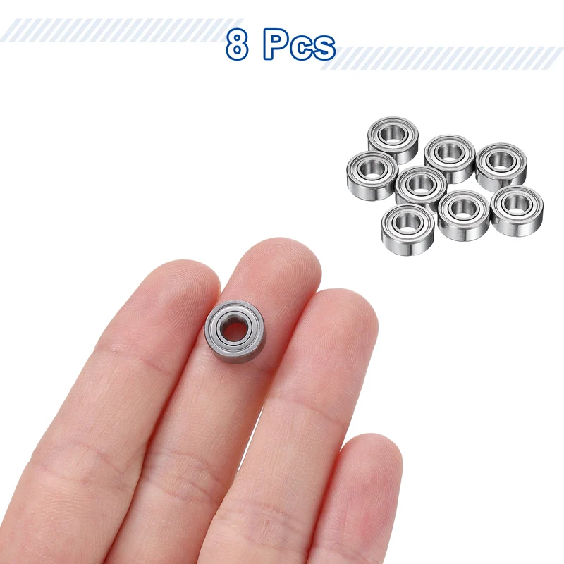8Pcs MR104ZZ Deep Groove Ball Bearings, 4mm ID 10mm OD 4mm Width Bearing