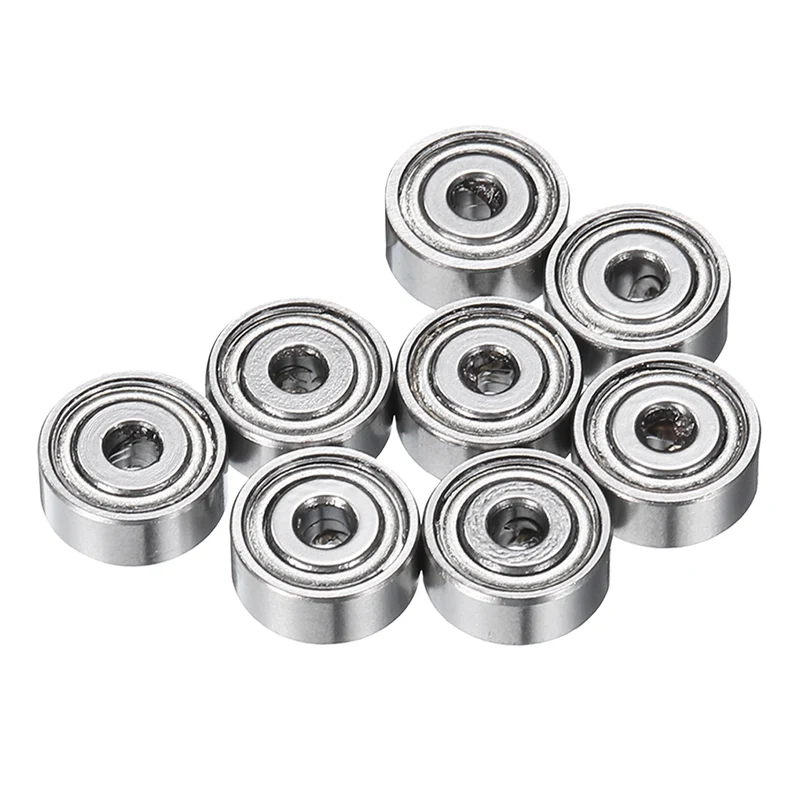 8Pcs MR72ZZ Deep Groove Ball Bearings, 2mm ID 7mm OD 3mm Width Bearing