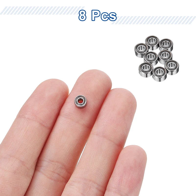8Pcs MR52ZZ Deep Groove Ball Bearings 2mm ID 5mm OD 2.5mm Width Bearing
