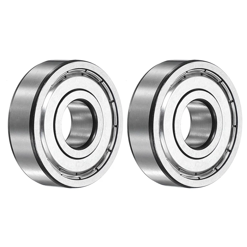 2Pcs 6303ZZ Deep Groove Ball Bearing, 17x47x14 mm Double Shielded Chrome Steel